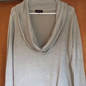 Sparkly silver scoop neckline sweater